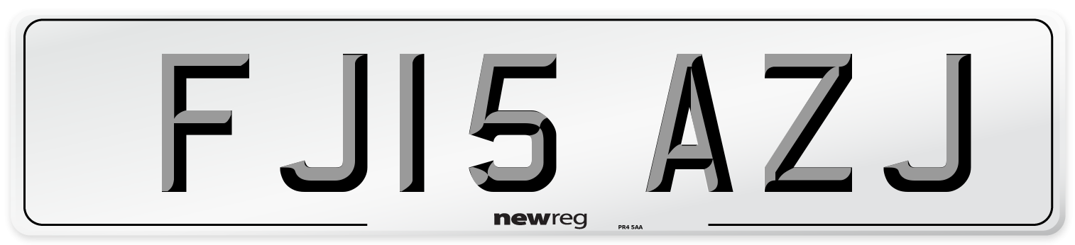 FJ15 AZJ Number Plate from New Reg